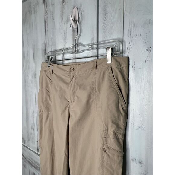 WOMENS COLUMBIA PFG BEIGE STRAIGHT LEG ARUBA ROLL UP‎ NYLON CONVERTIBLE PANTS 12 - Picture 6 of 16
